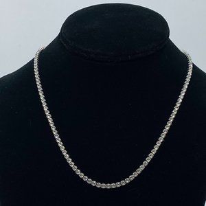 Tennis Linked Choker/Chain Necklace Zirconia Diamond 18.5" Free Fast Shipping